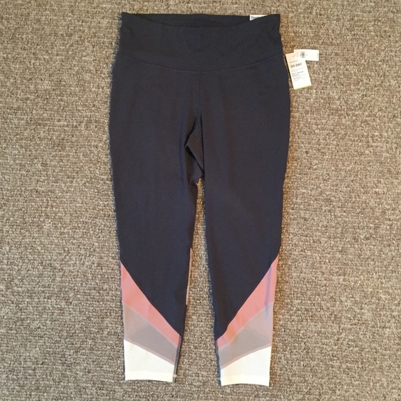 High waist 7/8 length mesh trim leggings. NWT - Picture 3 of 12